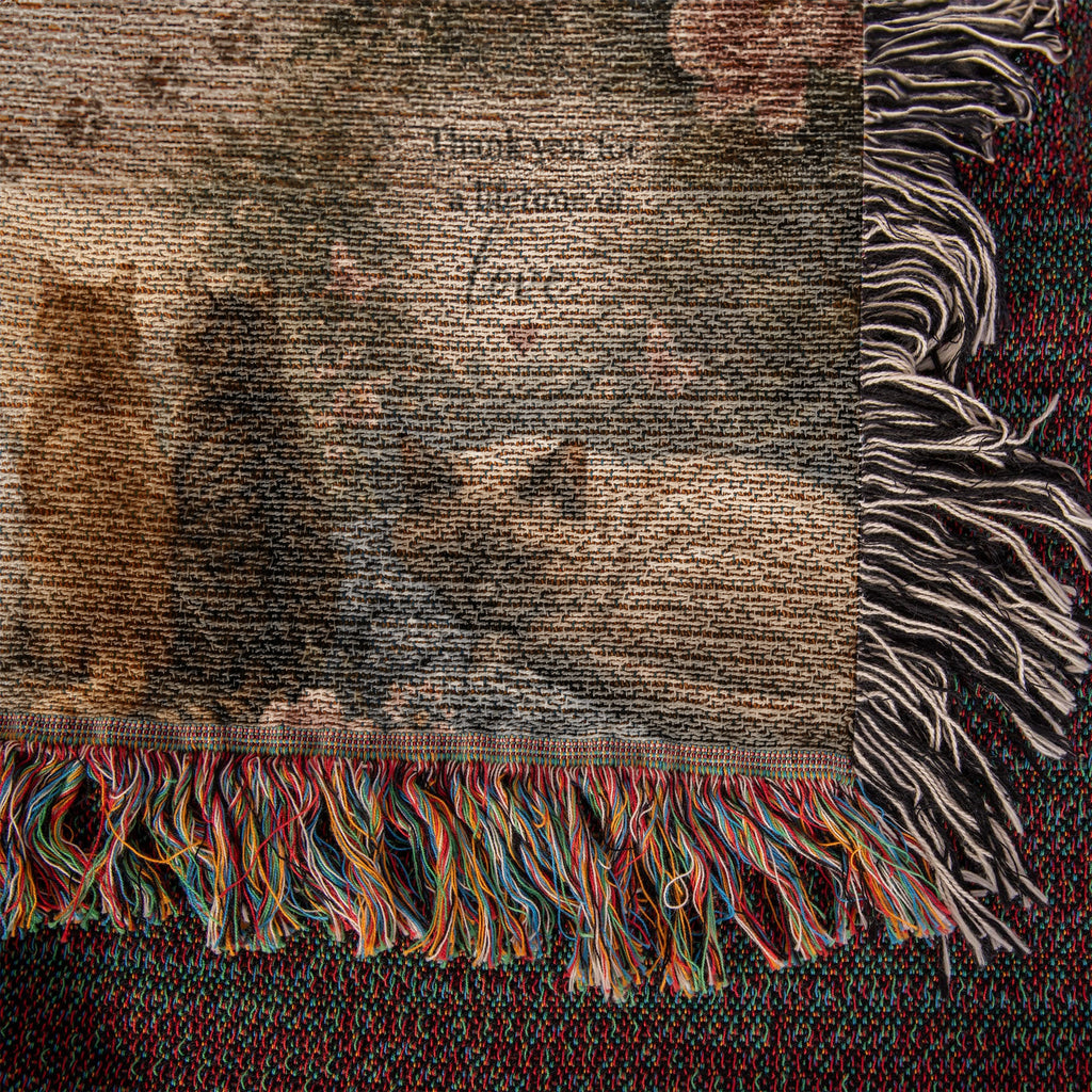 Cat Memorial Woven Blanket, Pet Loss Sympathy Gift, Loss of Cat Remembrance Blanket, Cat Bereavement Gift