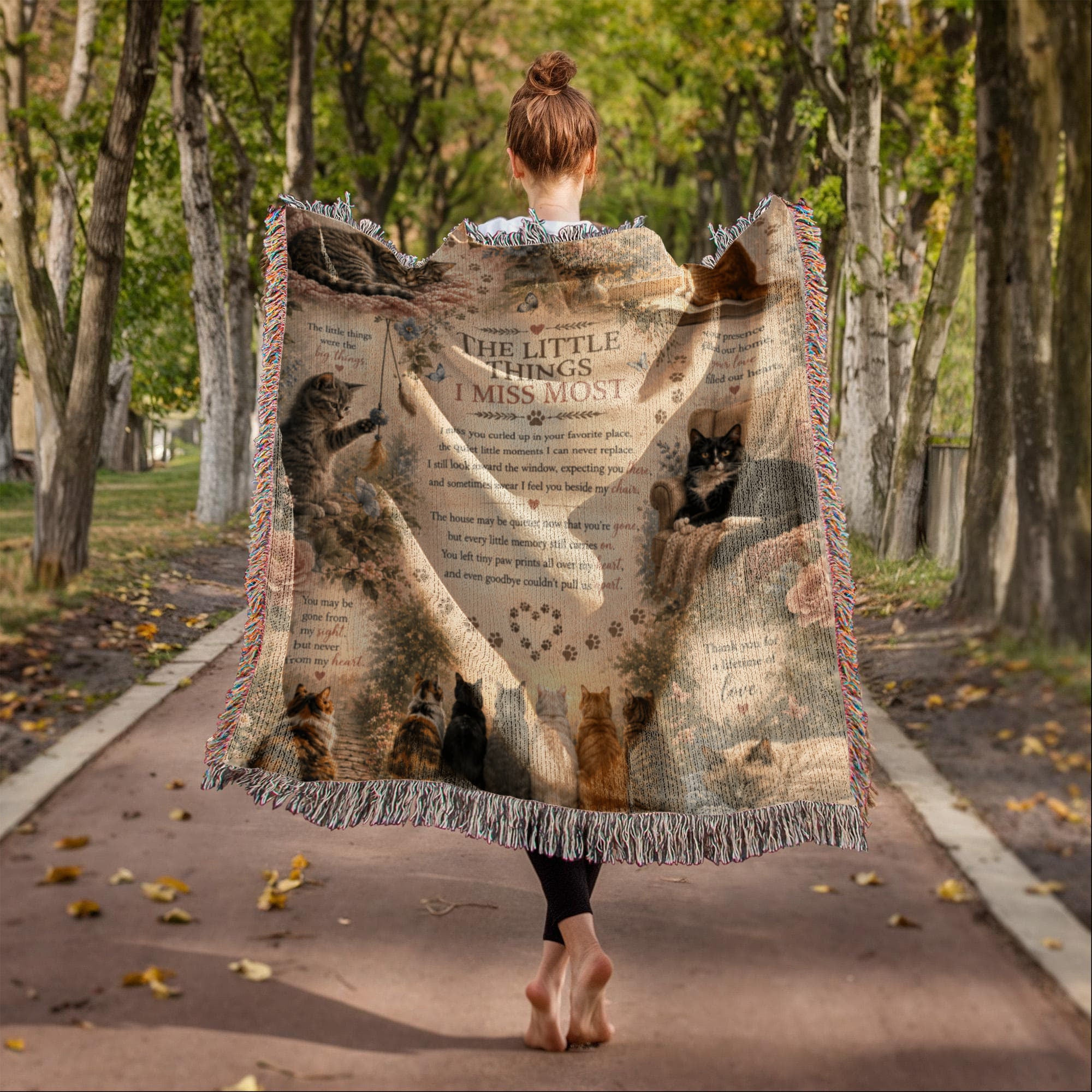 Cat Memorial Woven Blanket, Pet Loss Sympathy Gift, Loss of Cat Remembrance Blanket, Cat Bereavement Gift