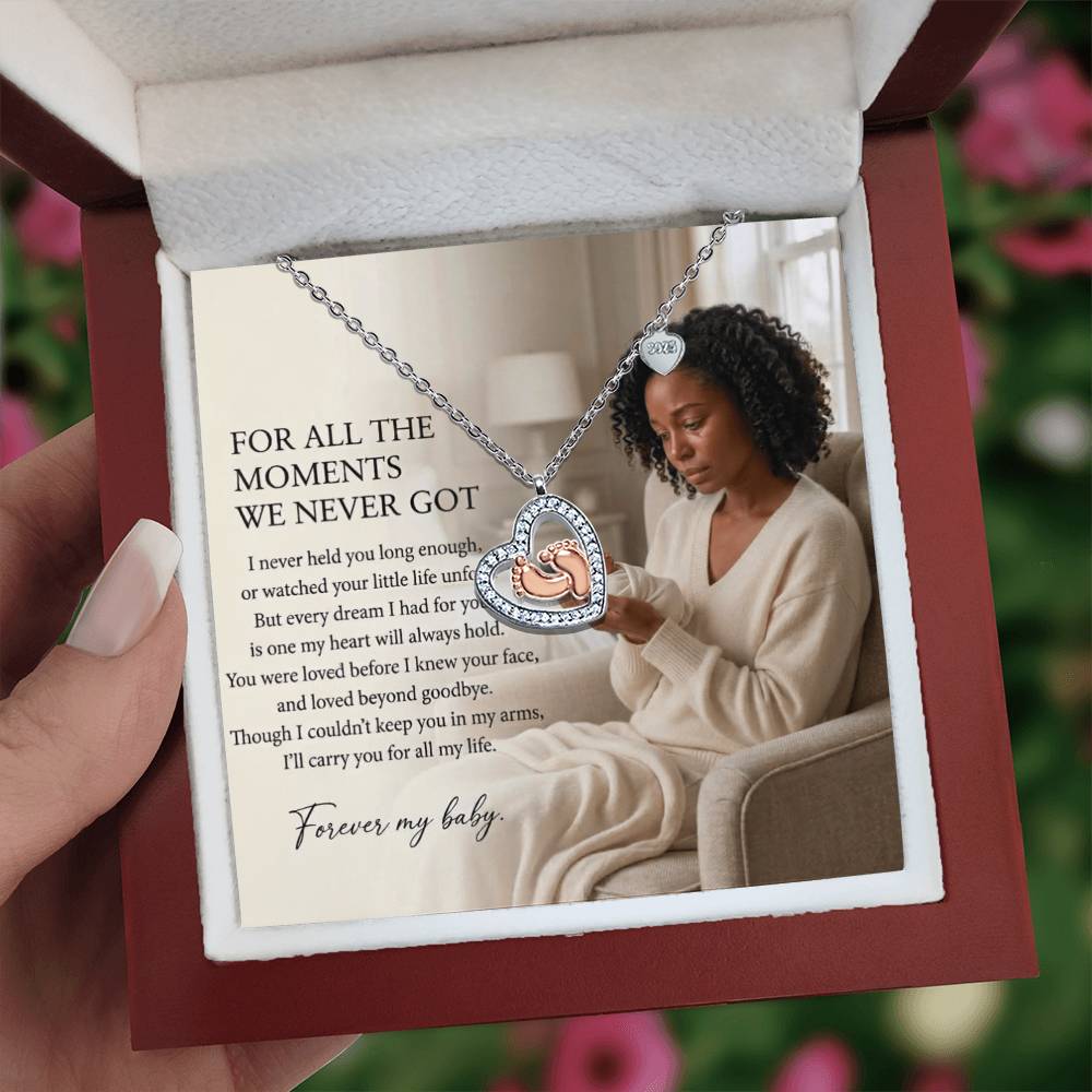 Miscarriage Memorial Necklace, Pregnancy Loss Gift, Baby Loss Remembrance Jewelry - Black Mother