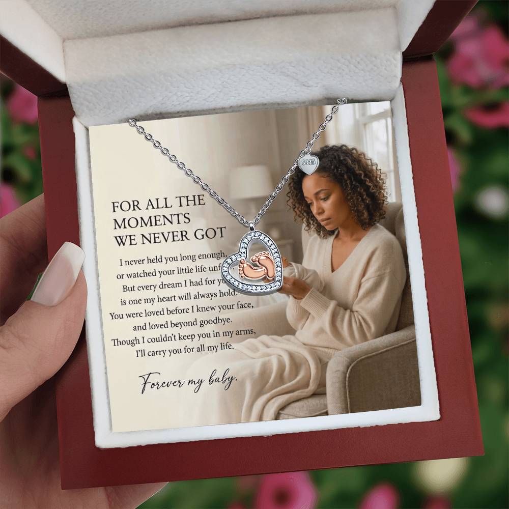 Miscarriage Memorial Necklace, Pregnancy Loss Gift, Baby Loss Remembrance Jewelry - Biracial Mother