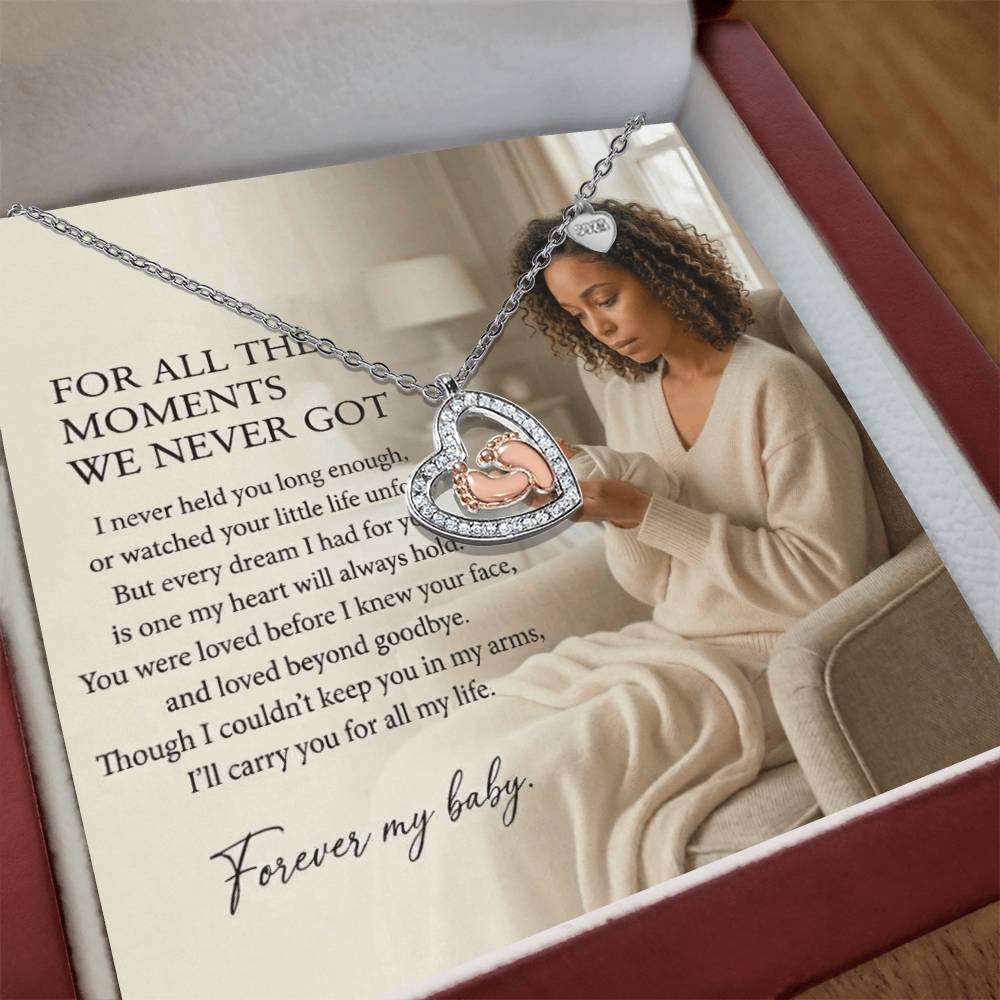 Miscarriage Memorial Necklace, Pregnancy Loss Gift, Baby Loss Remembrance Jewelry - Biracial Mother