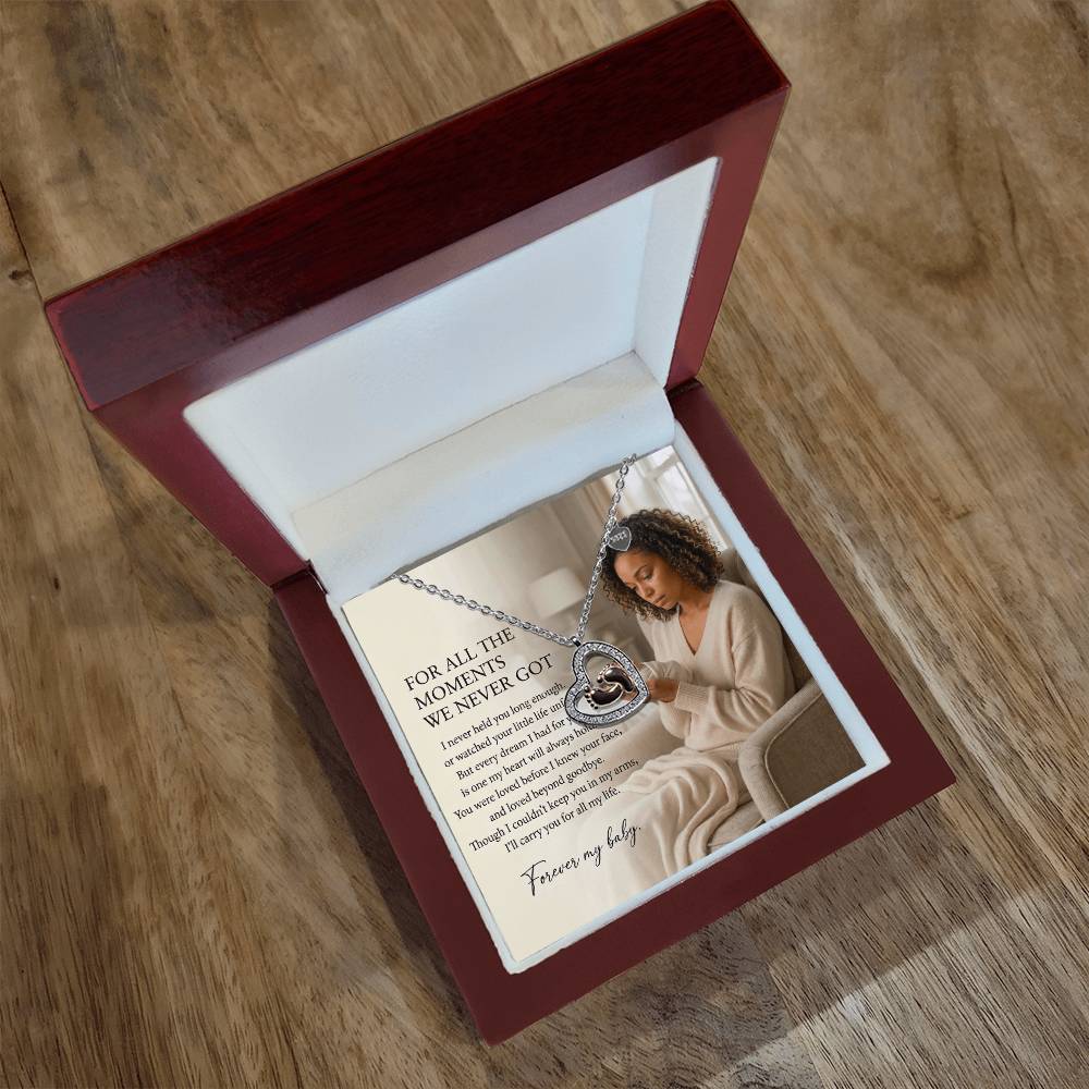 Miscarriage Memorial Necklace, Pregnancy Loss Gift, Baby Loss Remembrance Jewelry - Biracial Mother