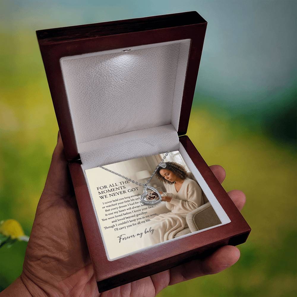 Miscarriage Memorial Necklace, Pregnancy Loss Gift, Baby Loss Remembrance Jewelry - Biracial Mother