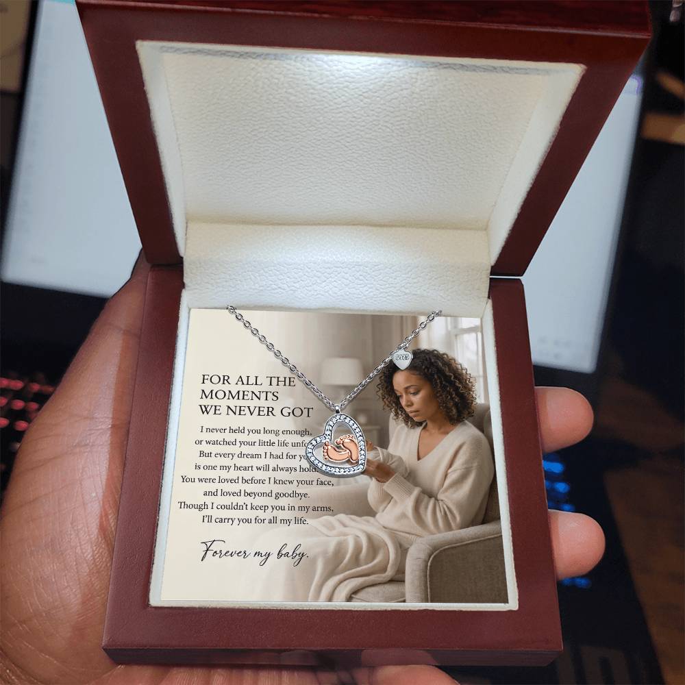Miscarriage Memorial Necklace, Pregnancy Loss Gift, Baby Loss Remembrance Jewelry - Biracial Mother