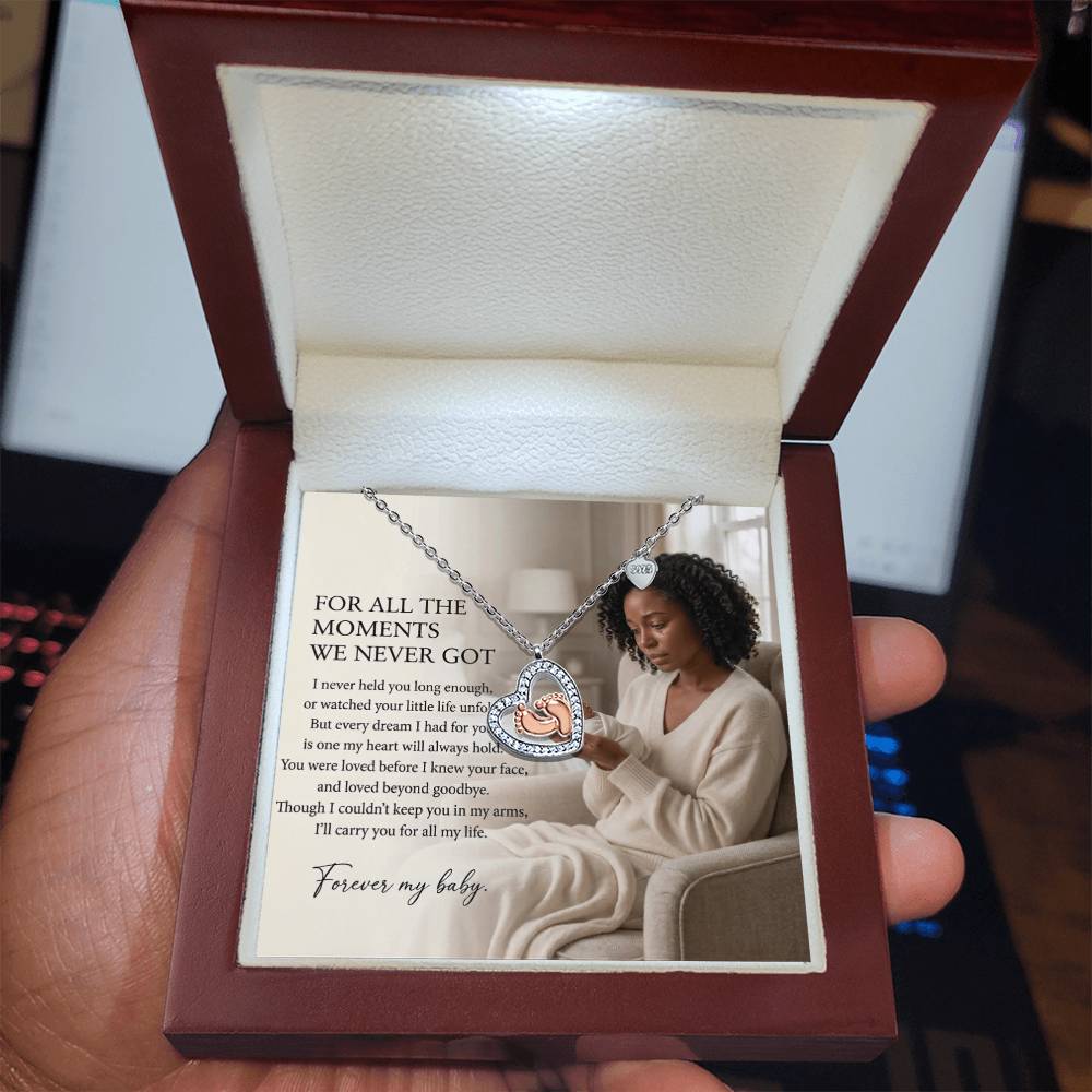 Miscarriage Memorial Necklace, Pregnancy Loss Gift, Baby Loss Remembrance Jewelry - Black Mother