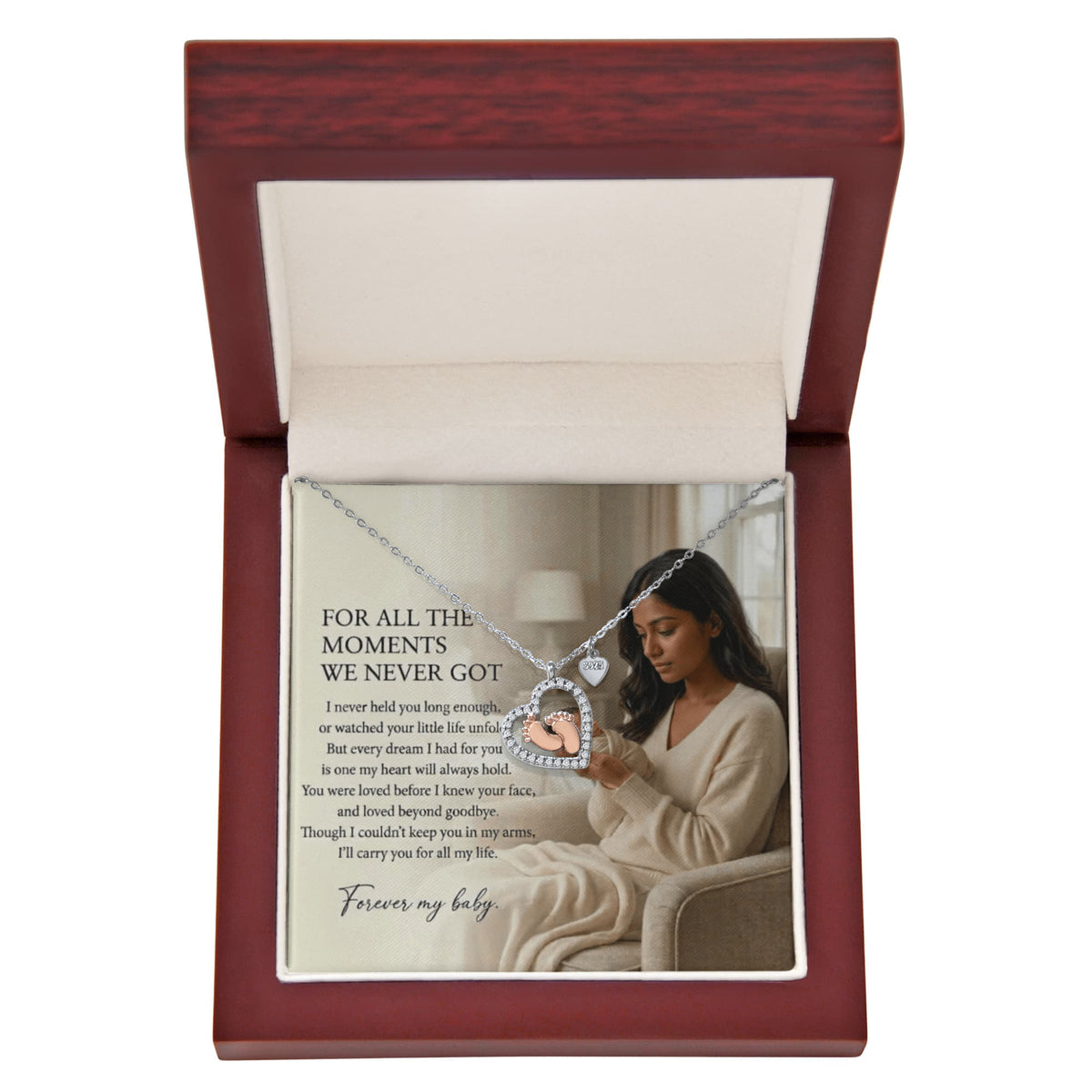 Miscarriage Memorial Necklace, Pregnancy Loss Gift, Baby Loss Remembrance Jewelry - South Asian Mother